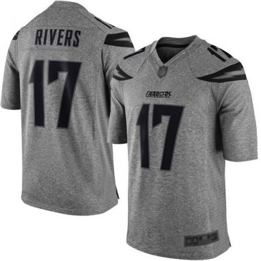 Los Angeles Chargers NFL Football Philip Rivers Gray Jersey Men Limited #17 Gridiron->youth nfl jersey->Youth Jersey